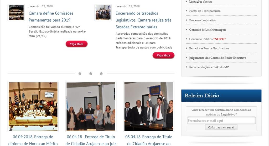 Notícias da Câmara podem ser recebidas por e-mail