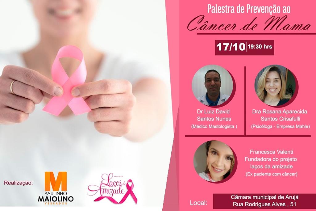 Câmara sediará palestra sobre prevenção ao câncer
